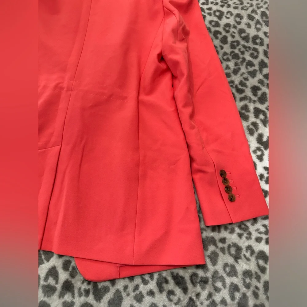 Express Studio Stretch Twill Boyfriend Blazer in Hot Coral Size Small Women’s - Picture 12 of 17